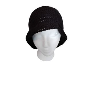 Crochet Bucket Hat Womens One Size 90s Y2K Boho Festival Bohemian Vacation
